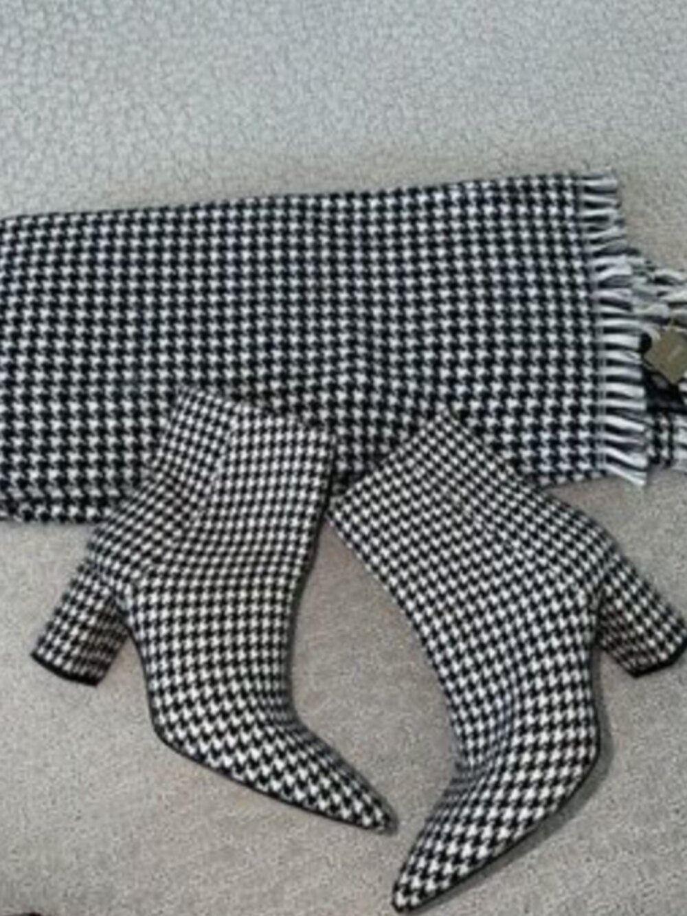 New! J.CREW $228 Pointed-toe boots in plaid  houndstooth AB116 Size 9